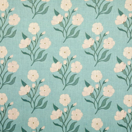Blush Petal Print in Jade Green Fabric Swatch